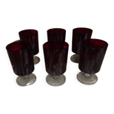 Lot de 6 verres à pieds rouge