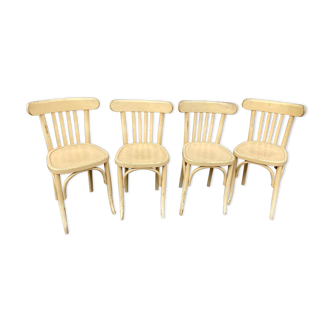 4 chaises bistrot café vintage 1950