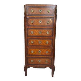 Secretary in a week planner style from the Louis XVI period in marquetry (to be restored)