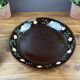 Old Round Glazed Pottery Plate with Floral Decoration