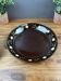 Old Round Glazed Pottery Plate with Floral Decoration