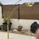 5-light gold floor lamp, 70s design