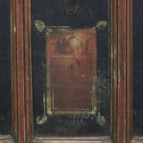 Very large painted folk art rustic farmhouse bridal chest / dresser