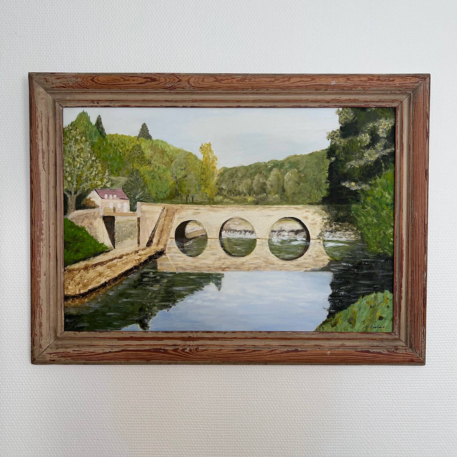 Painting the bridge over the river