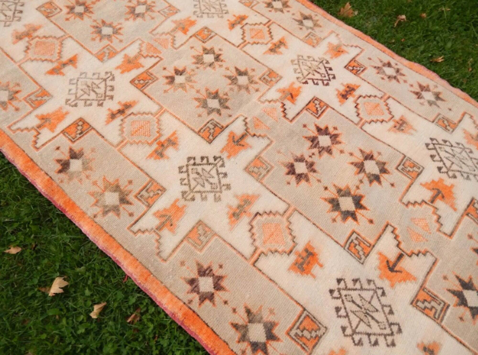 Vintage Turkish Oushak rug 128x258 cm