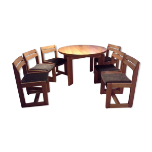 Table ronde et 6 chaises de marque Regain