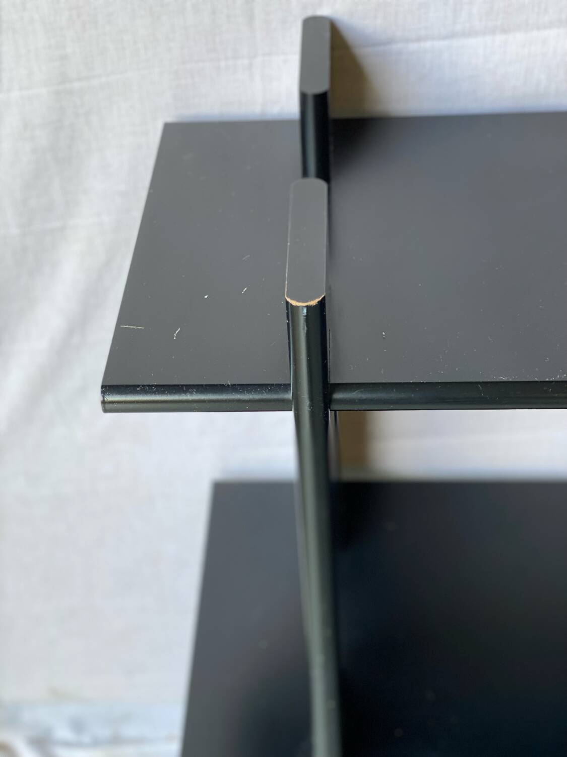 Vintage black satin lacquered shelf