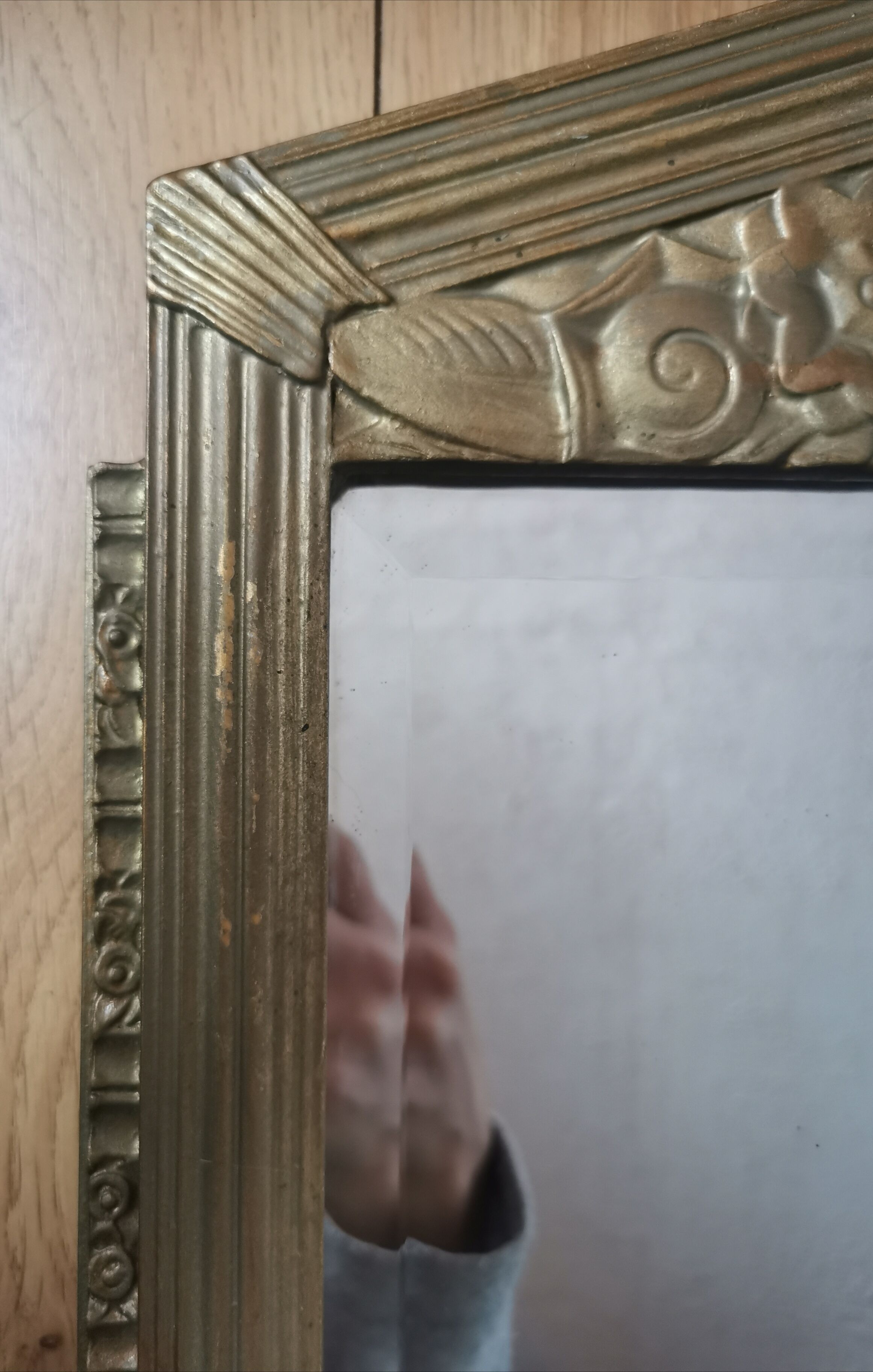 Large Art Deco mirror gilded wood  77x40cm