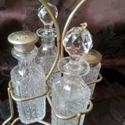 Former table servant, 4 bottles for mustard vinegar oil and salt, oil and vinegar maker