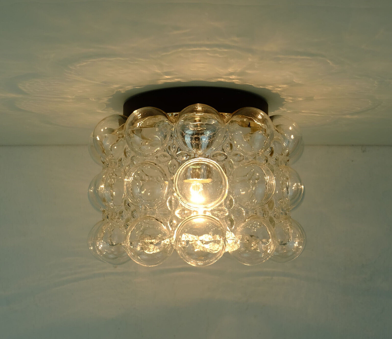Plafonnier en verre et métal par Helena Tynell pour Limburg années 1960