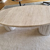 Beige travertine coffee table avenue
