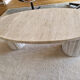 Beige travertine coffee table avenue