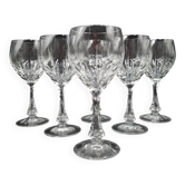 6 Water Glasses in Lorraine Cut Crystal LEMBERG model NORA H 19 cm
