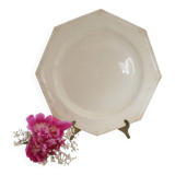 Creil and Montereau plates, 19th century, Perle model, ivory / set of 3