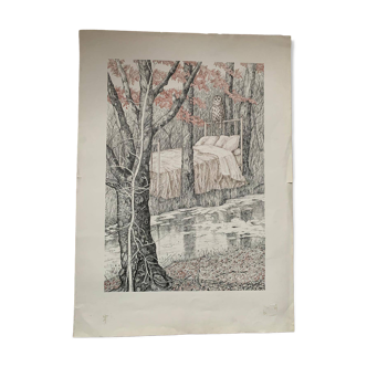 Lithograph - Stanislao Lepri - 1974