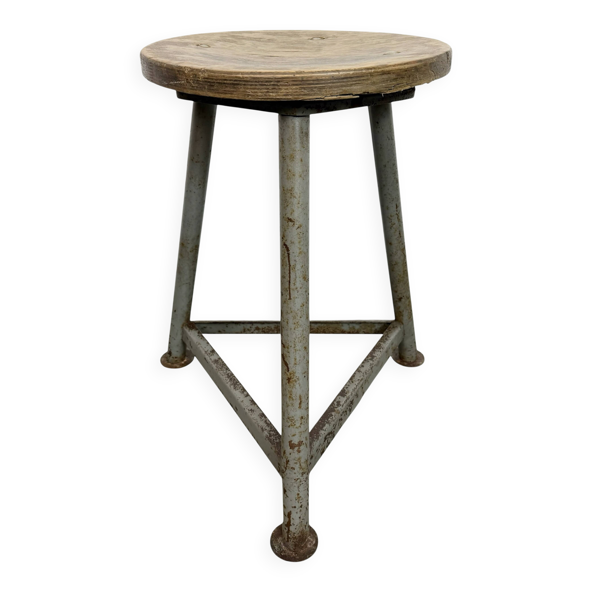 Grey Industrial Workshop Stool, 1960s