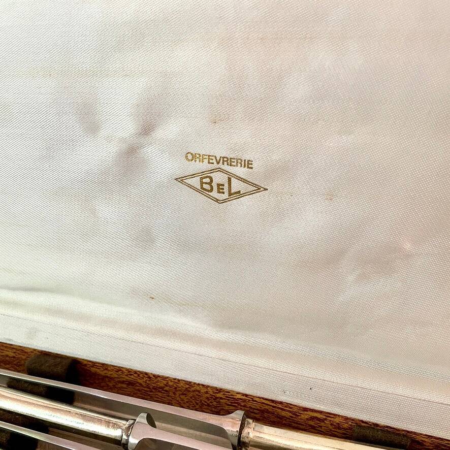 Set of 12 large Bel silver-plated knives