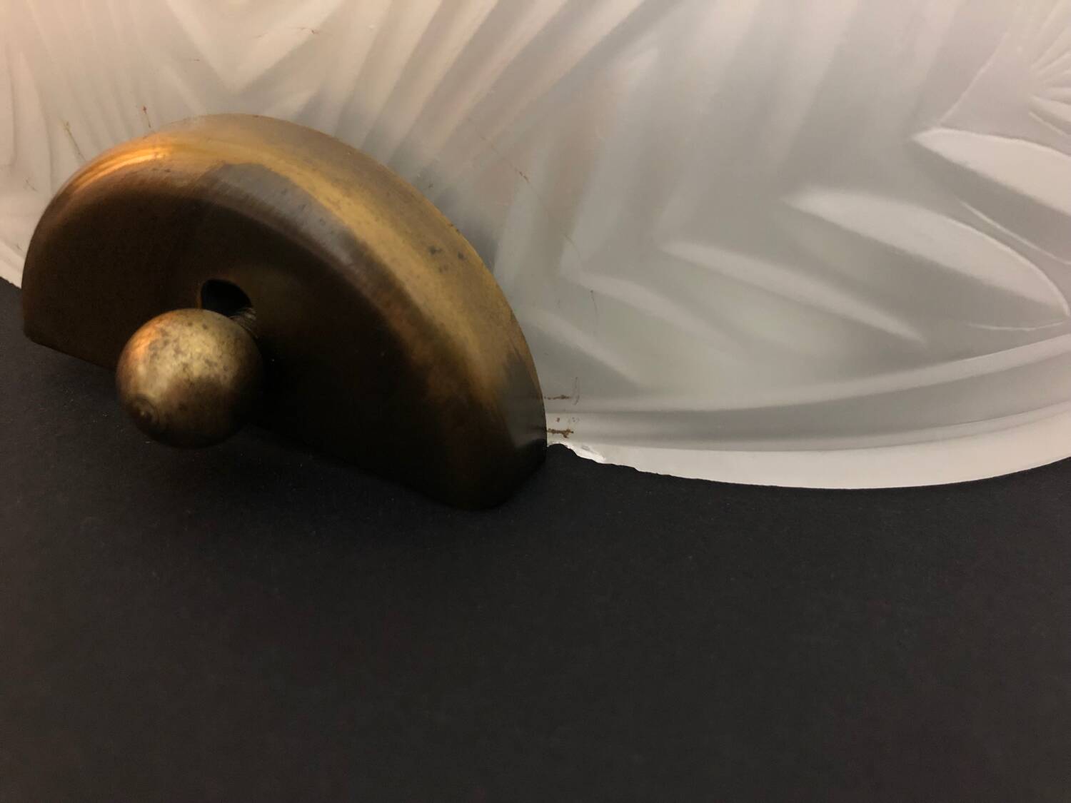 Pair of Art Deco style half-moon wall lights from the 80s