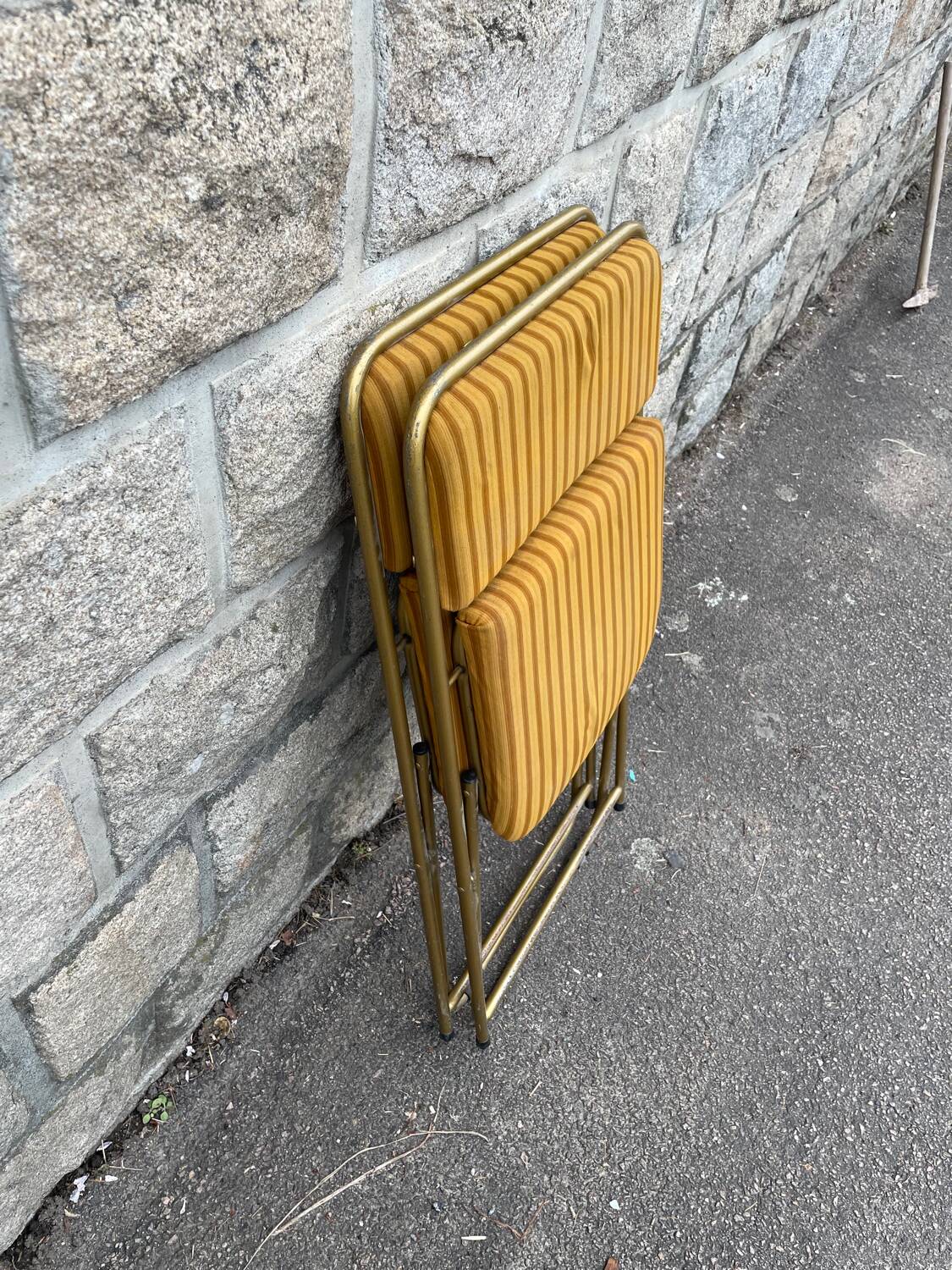 Two folding chairs, Lafuma, France, 1970