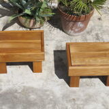 Low table pair in oiled solid elm, Regain house 1970