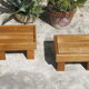 Low table pair in oiled solid elm, Regain house 1970