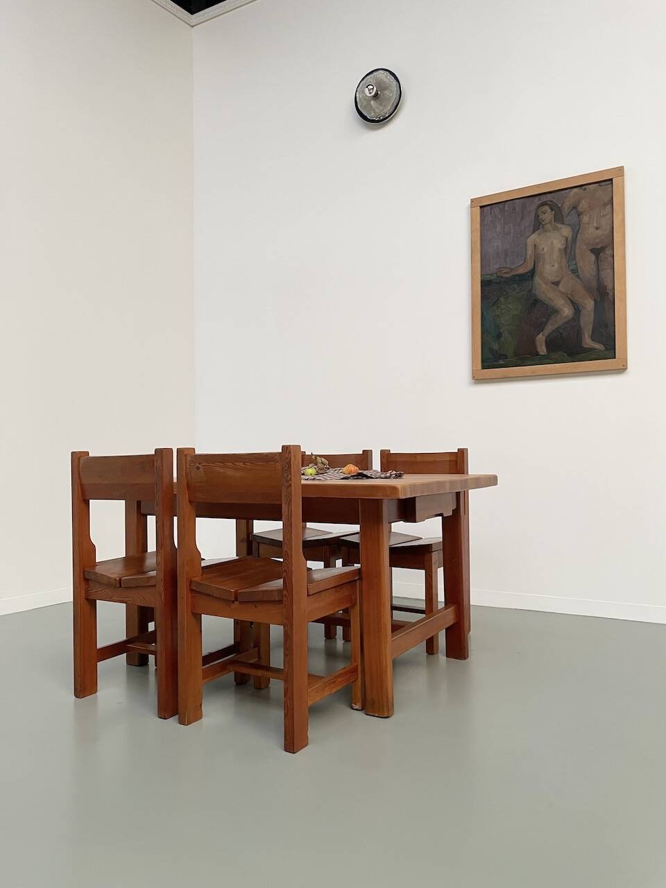 Set of table and 4 chairs, 60s mountain furniture