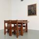 Dining table and 4 chairs, mountain furniture from the 1960s.
