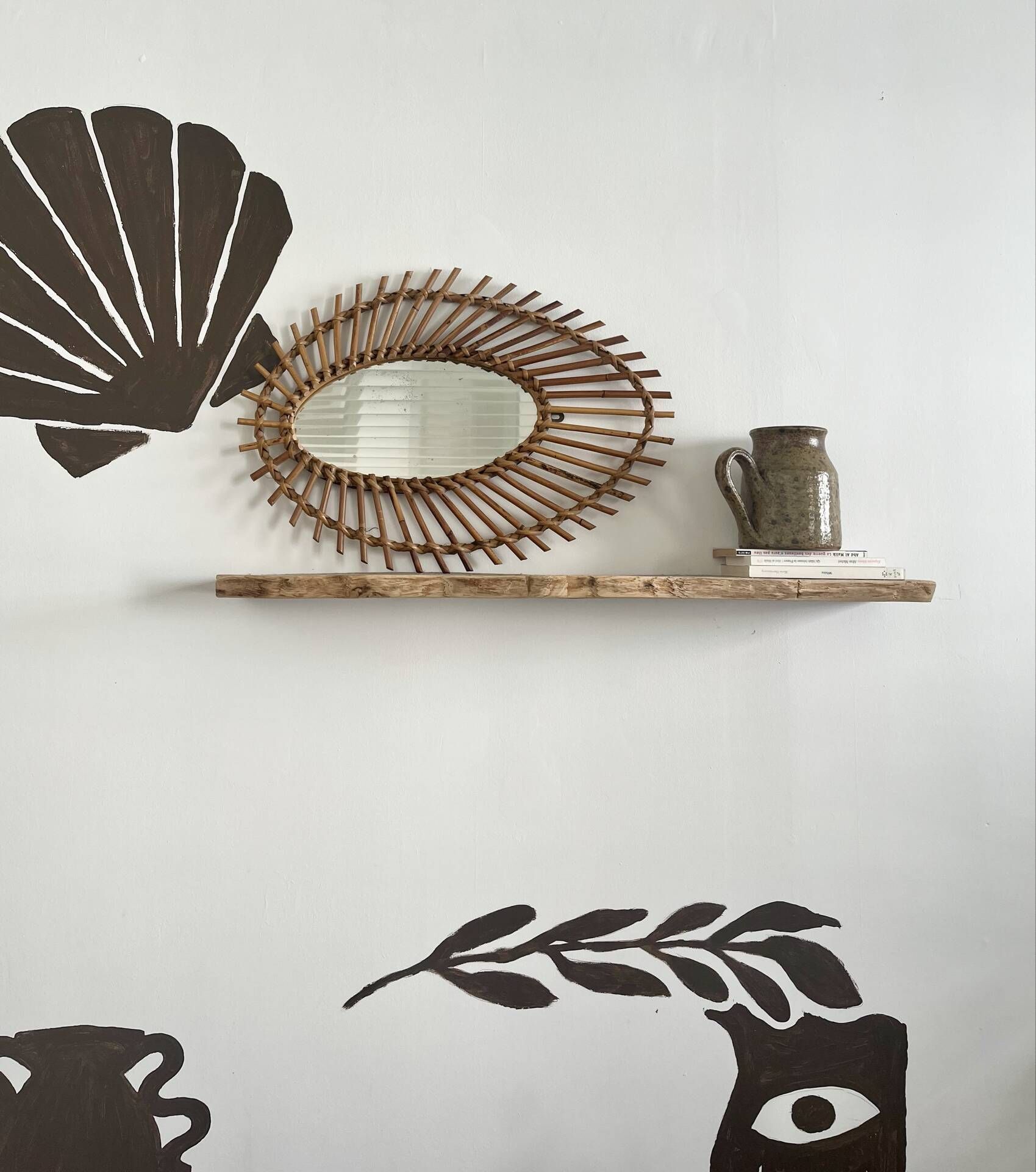 Vintage rattan mirror