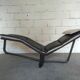 Scandinavian long chair design Ingmar und Knut Relling black leather 70s
