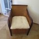 Colonial style armchair - woven rattan and exotic wood - vintage