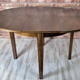 Renovated art deco round dining table, Poland 1950s