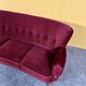 Danish 3 seater velvet curved sofa 1940s
