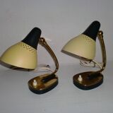 Pair of 1950s Design Bedside Table Lamps Art Nouveau, Stilnovo, Rockabilly