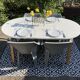 White oval table solid wood base