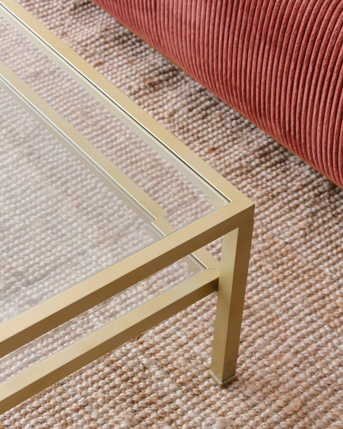 Vintage gold metal coffee table