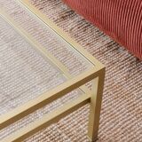 Vintage gold metal coffee table