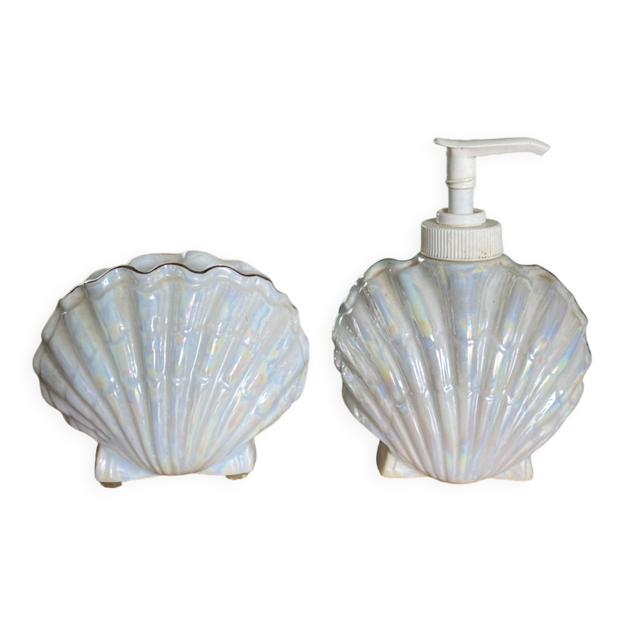 Soap dispenser and shell toothbrush storage