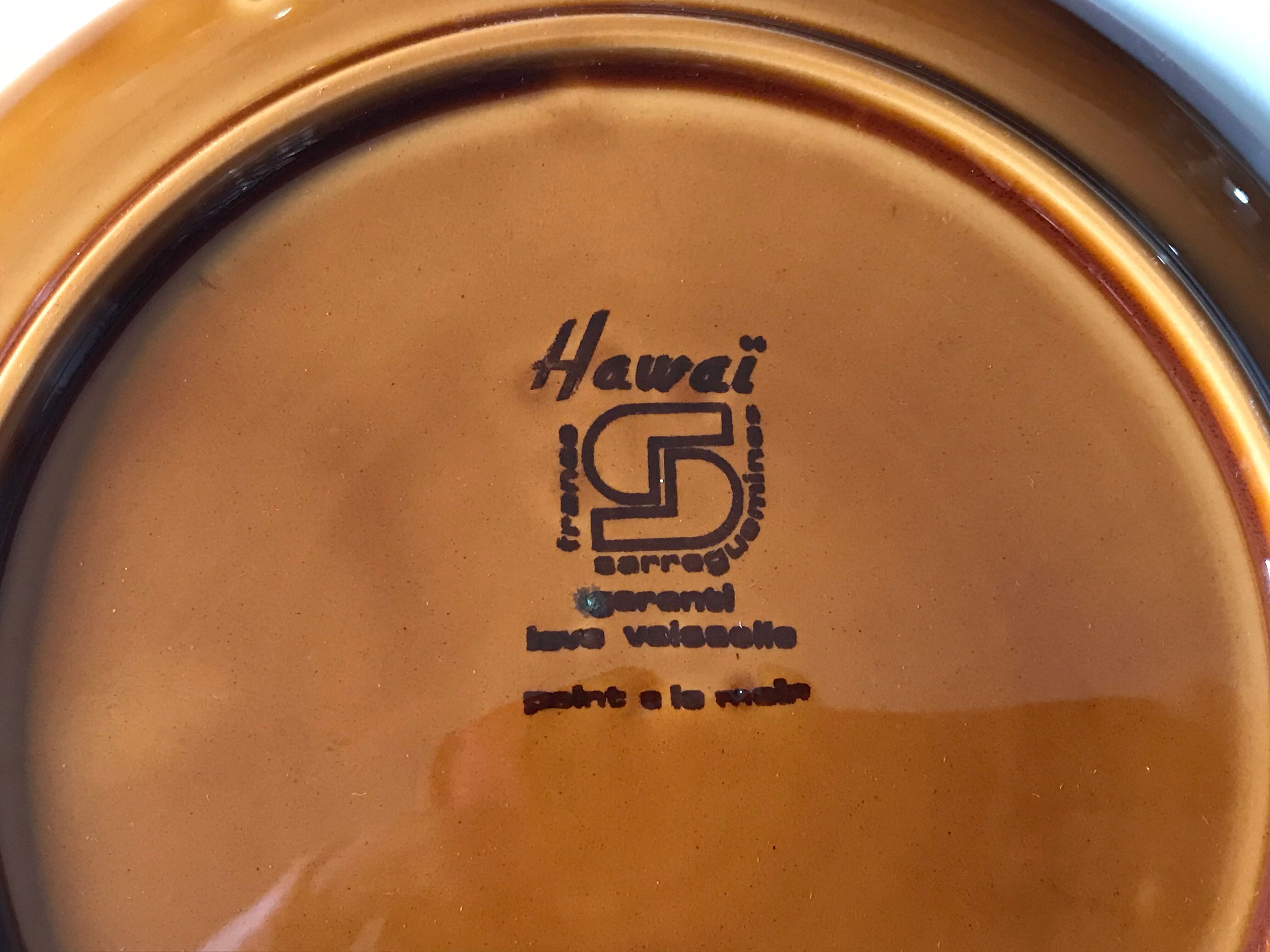 Sarreguemine dessert plates, hawai