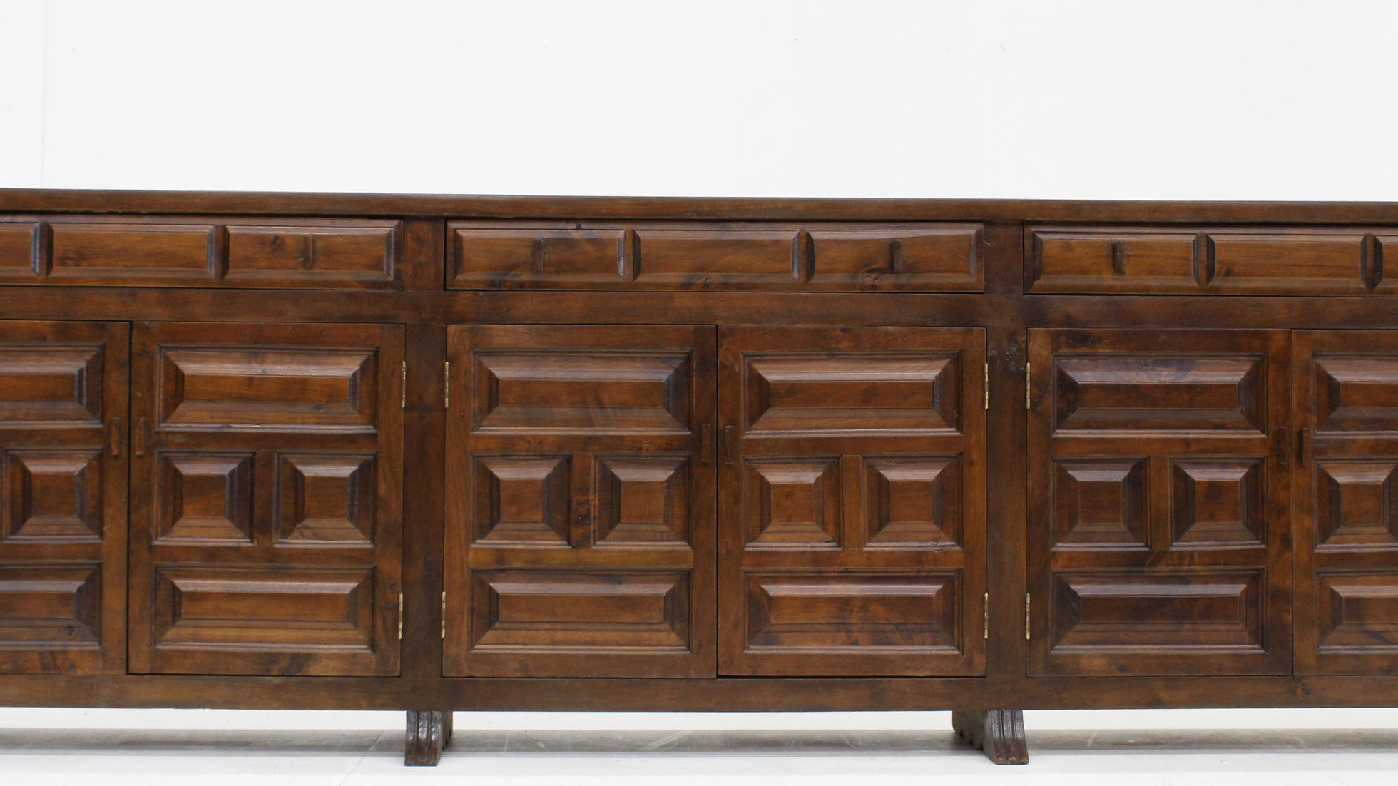 Vintage Spanish brutalist sideboard credenza 1970s