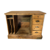 A schoolmaster's desk and chairs