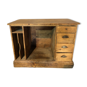 A schoolmaster's desk and chairs
