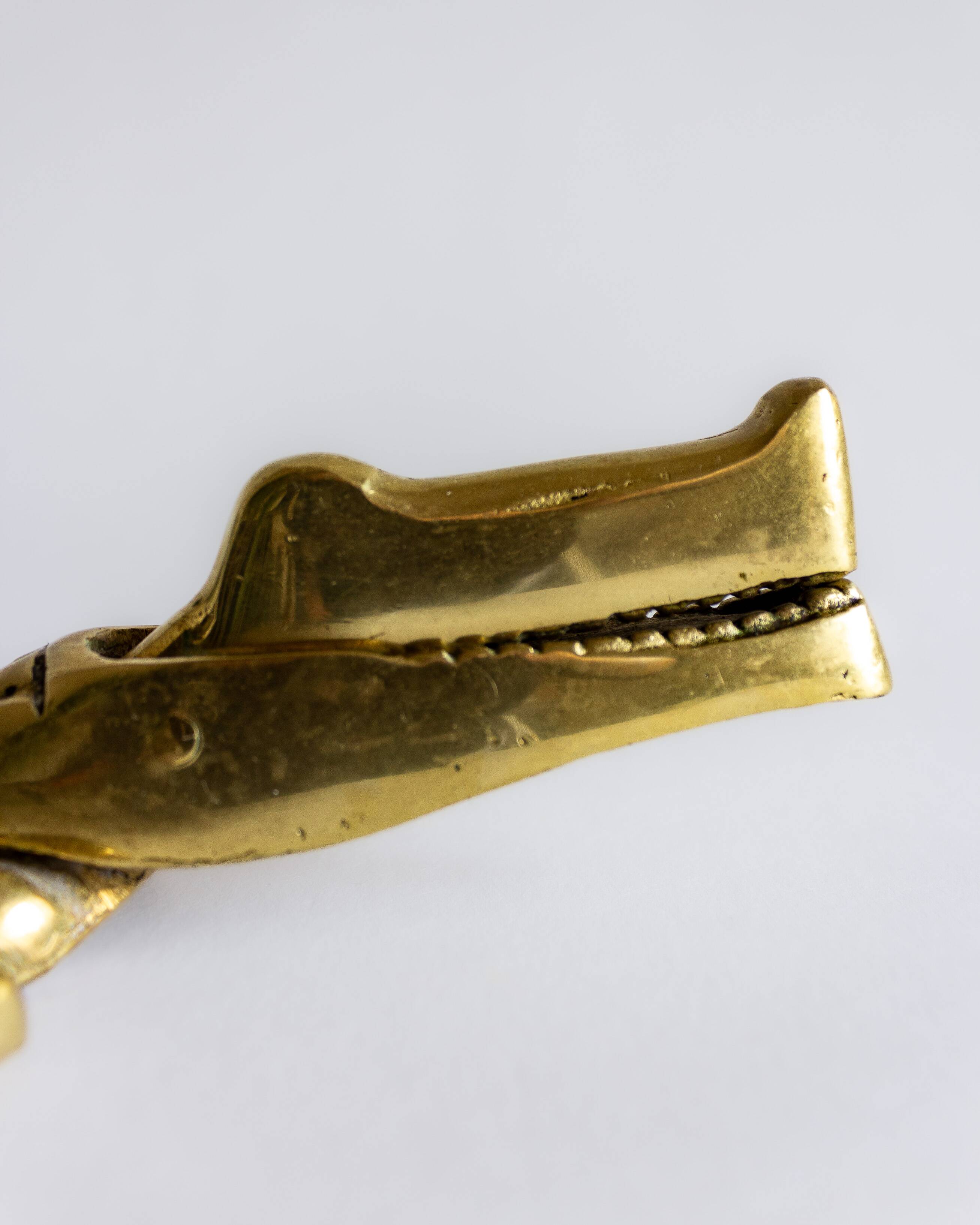 XL crocodile-shaped nutcracker, brass, 60s/70s