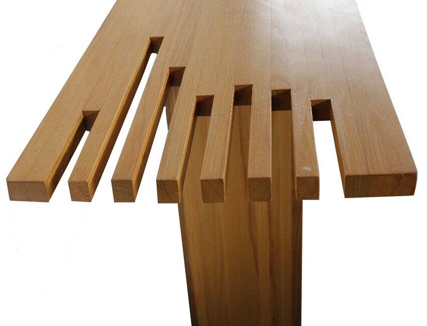 Modernist wooden console table, Italy