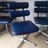 Set of 4 1970s hairdresser chairs in Space Age style.