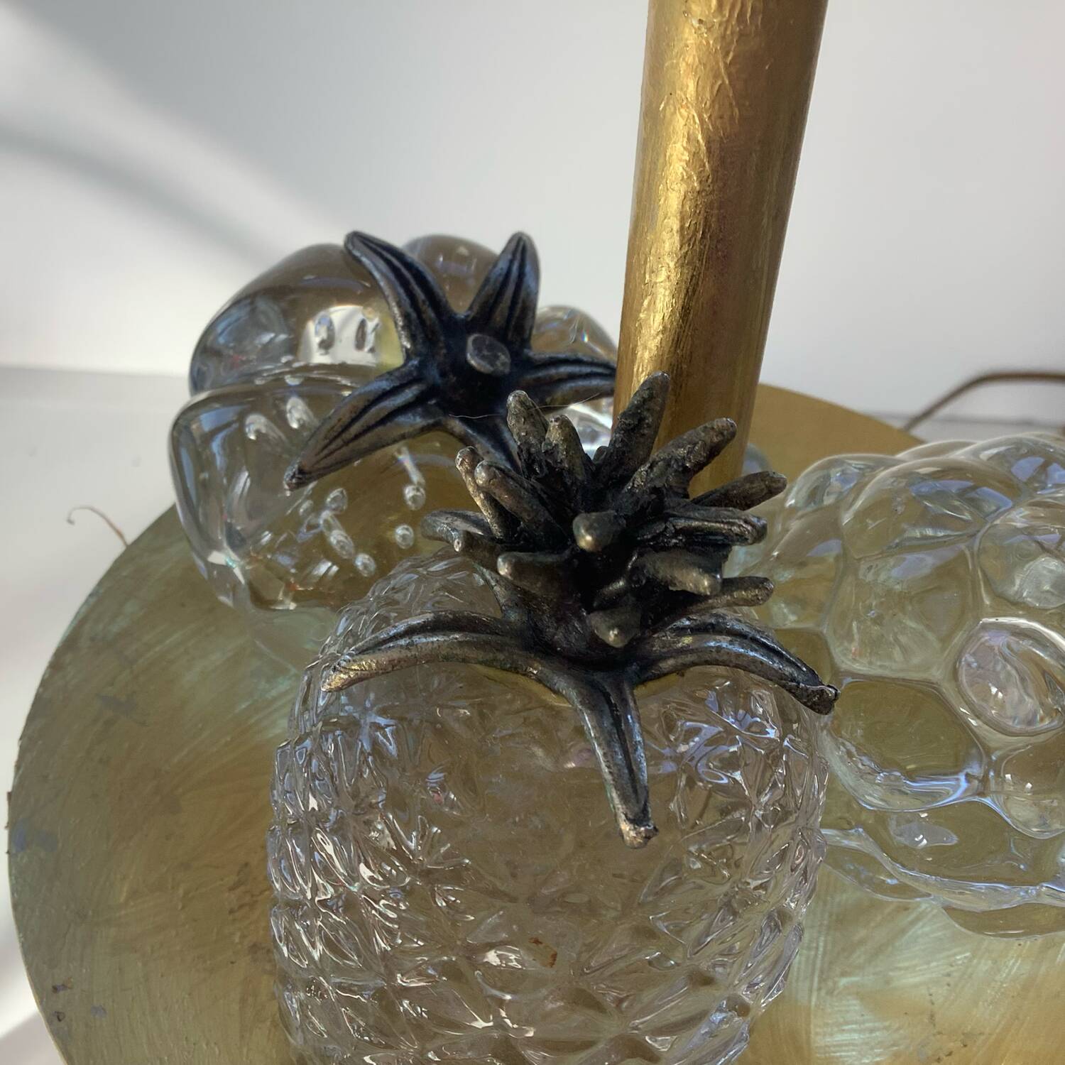 Le Dauphin Pair of Frugiere Lamps 1960-1970 Fruit Crystal Hollywood Re