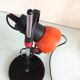Lampe de bureau en métal orange  et noir / vintage années -60-70