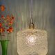 Suspension globe vintage en verre transparent
