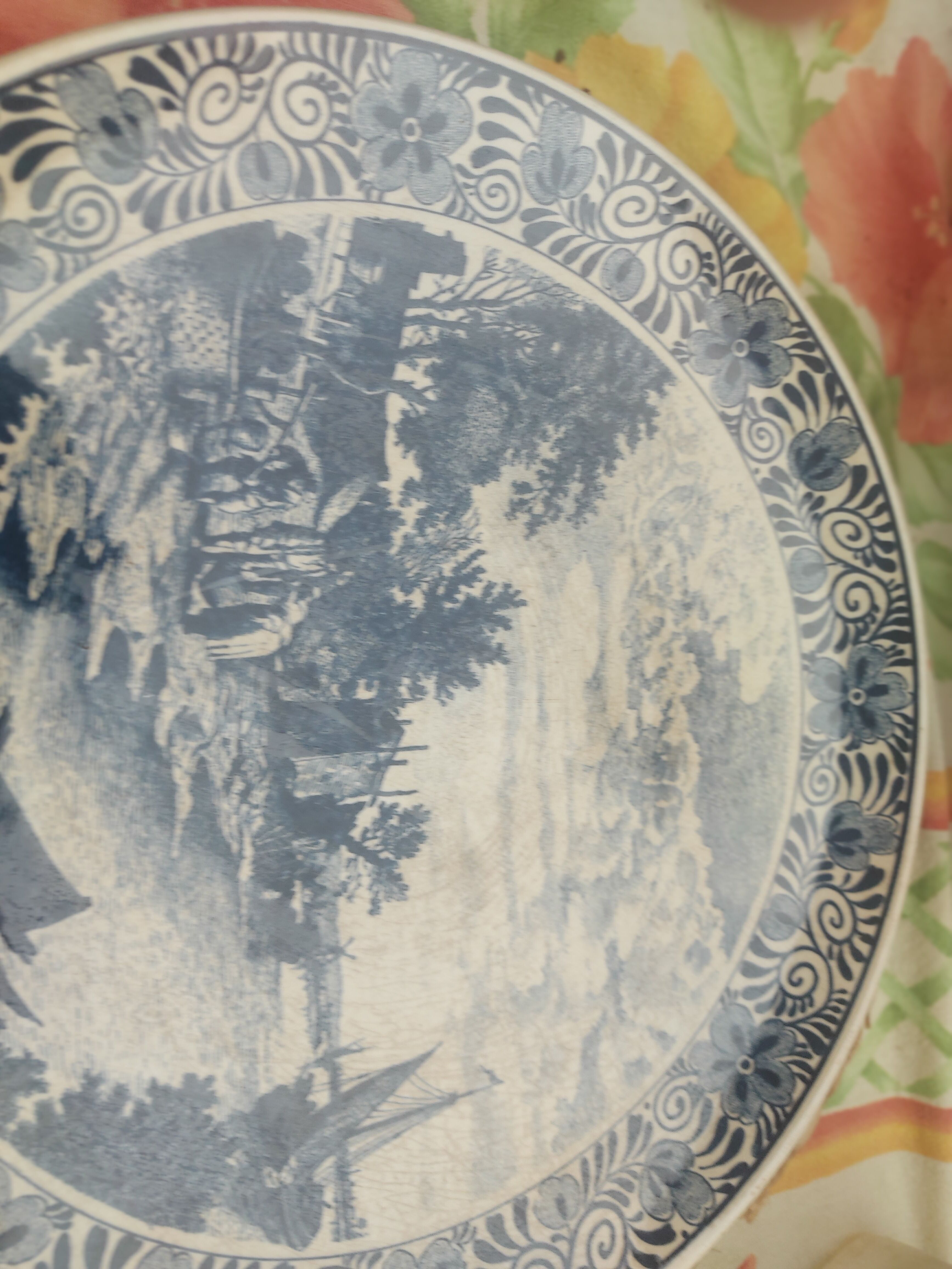 Plat decoratif vintage de Delf faience de Chemkefa