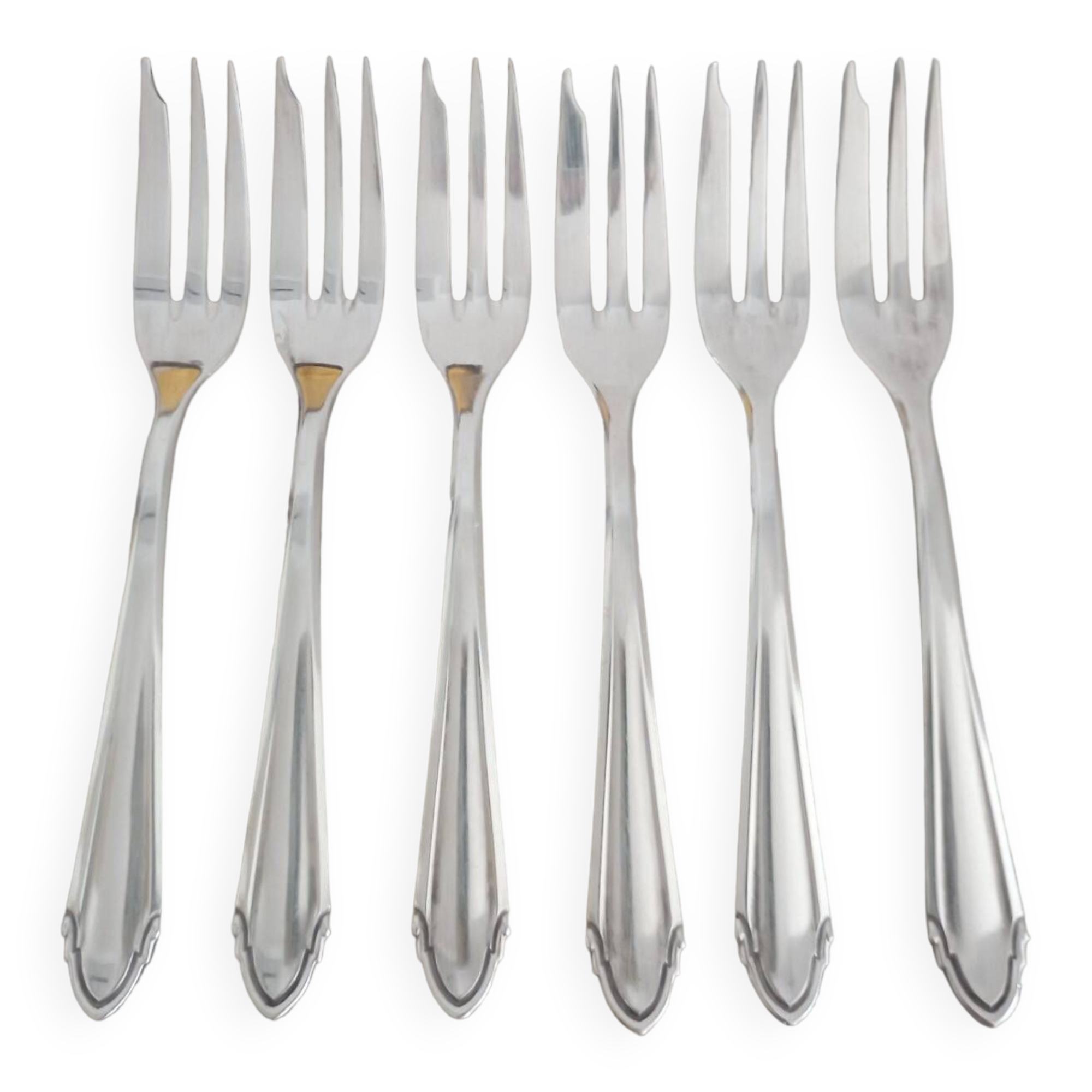 Silver metal dessert forks