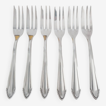 Silver metal dessert forks